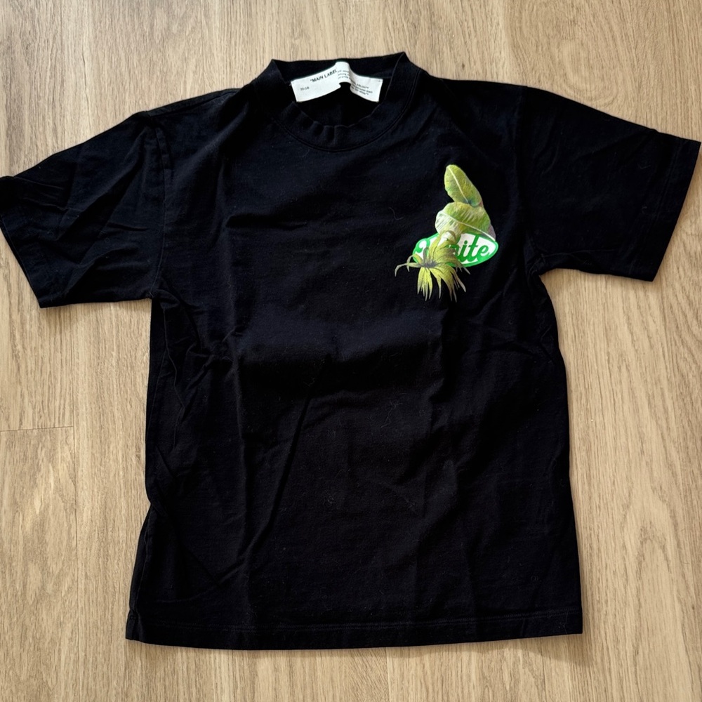 Off-White “Main Label” Racing Arrow Print Black Crew Neck Tee